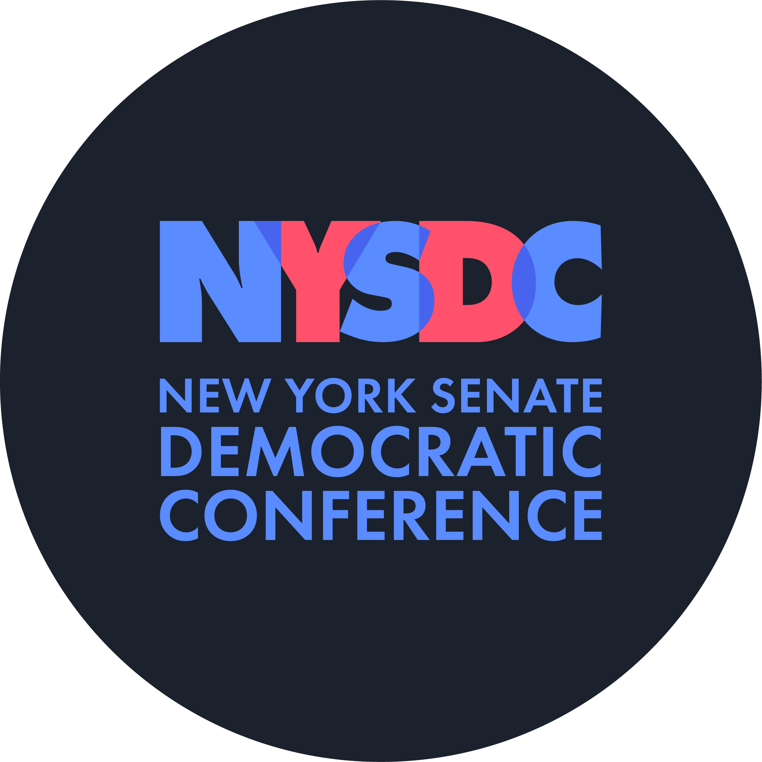 New York Senate Democratic Conference New Logo on dark background